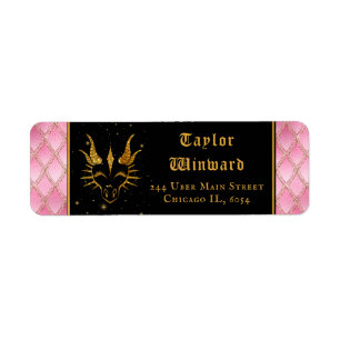 Rosa Dragon Scales Gold Imitate Glitzer
