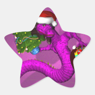 Rosa Dragon Stern-Aufkleber