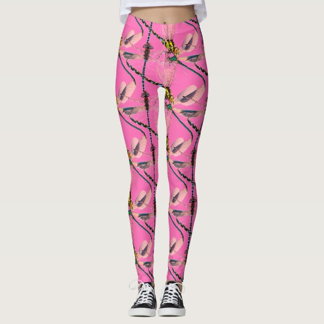 Rosa DragonFly-Leggings Leggings (Vorderseite)
