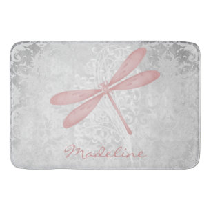 Rosa Dragonfly Personalisiert Bath Mat Badematte