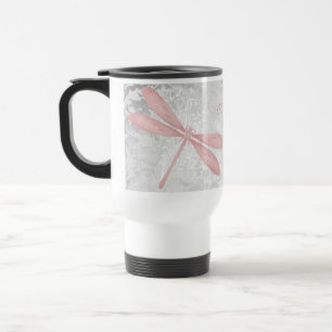 Rosa Dragonfly Personalisiert Travel Mug Reisebecher