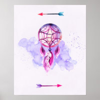 Rosa Dreamcatcher auf dem Lila Spritzer
