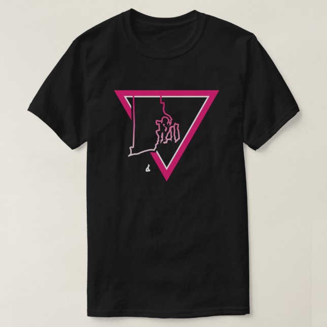 Rosa Dreieck-Insel T-Shirt (Design vorne)