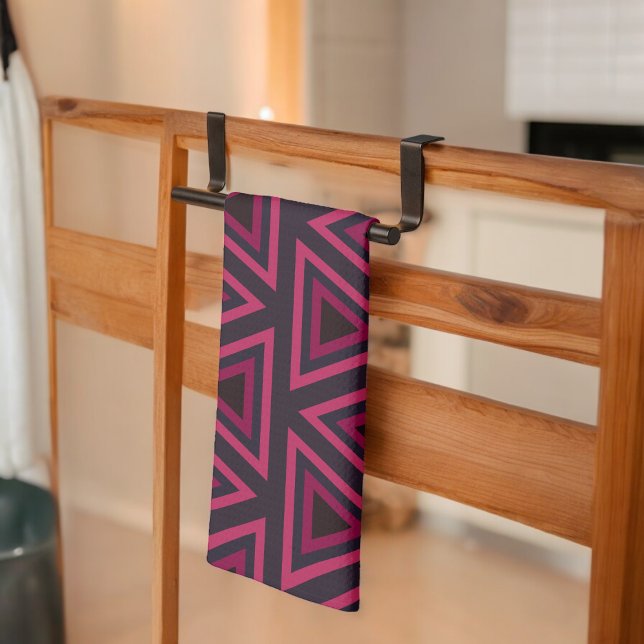 rosa Dreiecke Muster Geschirrtuch (Kitchen Towel)