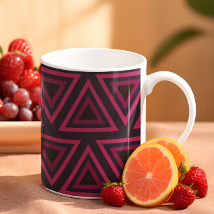rosa Dreiecke Muster Kaffeetasse