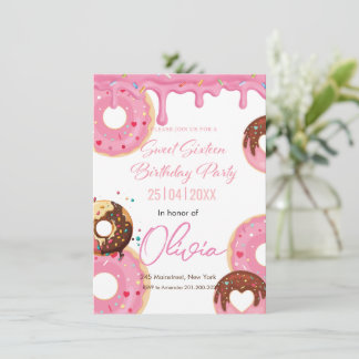 Rosa Drizzle macht 16 . Geburtstag zum Geburtstag Einladung