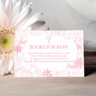 Rosa Dschungel-Safari-Tiere-Bücher für Baby Begleitkarte