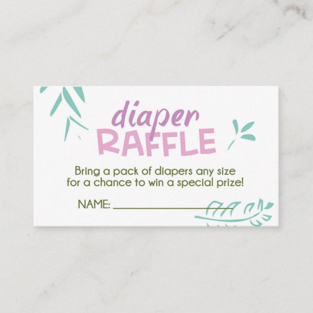 Rosa Dschungelwölkchen-Raffelschein Begleitkarte (Vorderseite)