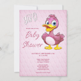 Rosa Duck Baby Shower Einladung