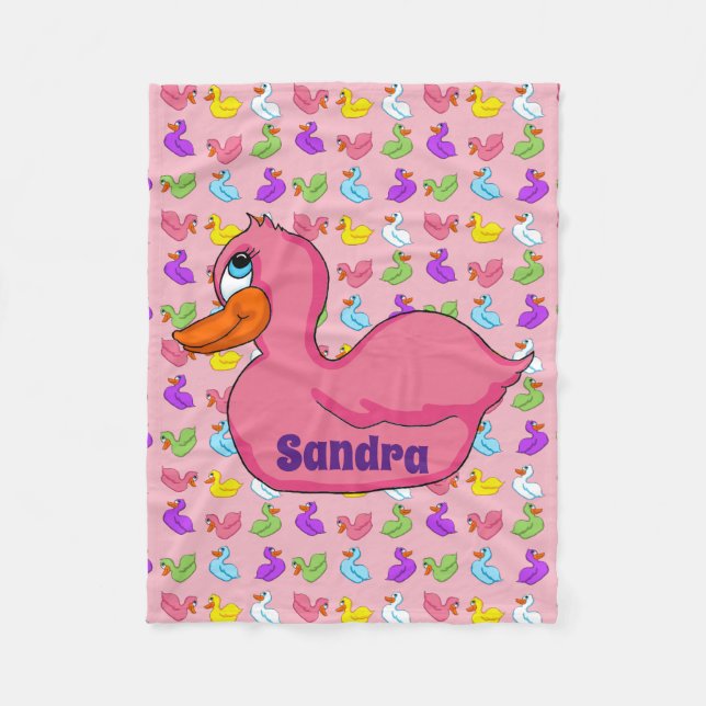Rosa Duck Fleece Blanket (Vorderseite)