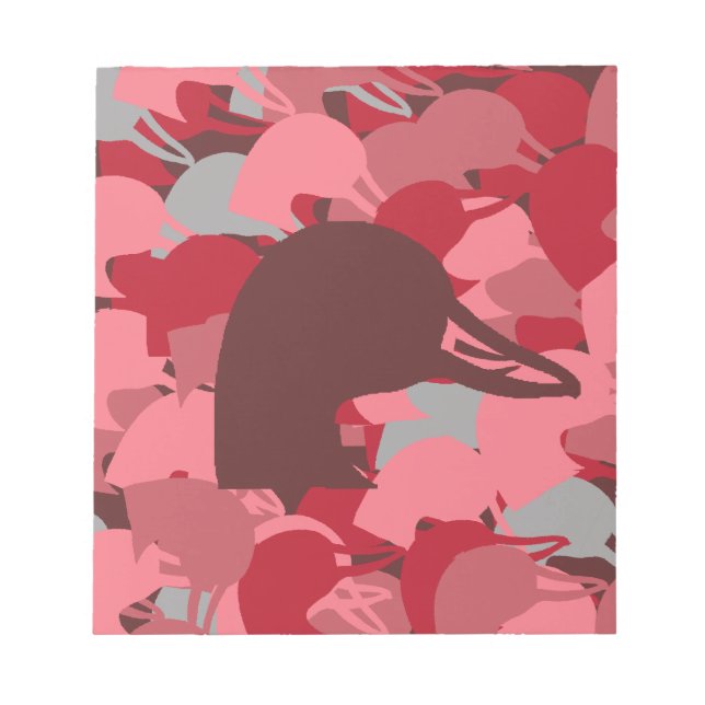 Rosa Duck Head Camouflage Notizblock (Vorderseite)