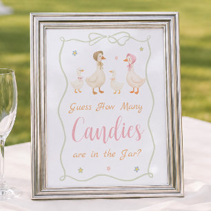 Rosa Dumme Gans Baby Shower Rate Mal Wie Viele Poster