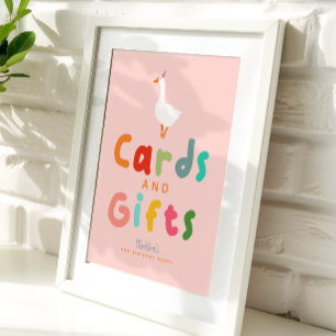 Rosa dumme Gans Geburtstagskarten und Geschenke Poster