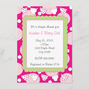 Rosa Dusche Baby Einladung