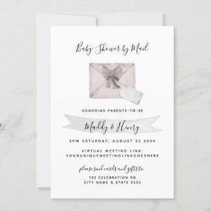 Rosa Dusche per Mail Virtual Long Distance Einladung