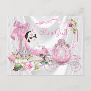 Rosa Dusche Princess Baby Dusche Einladung