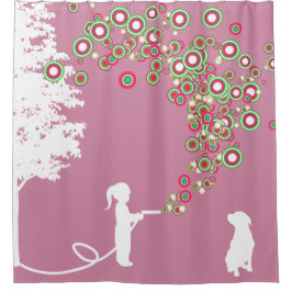 rosa Duschvorhang der banksy Art der