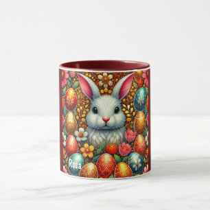 ROSA ~ EASTER BUNNY Eggs Blume ~ Tasse