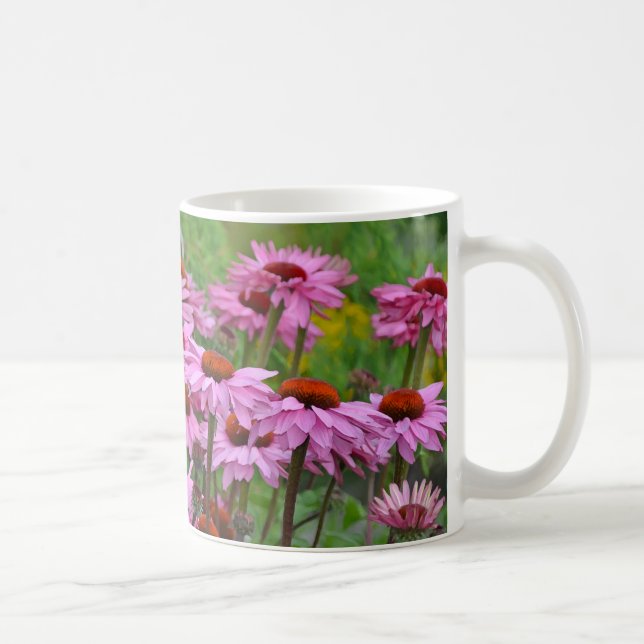 Rosa Echinacea-Garten Kaffeetasse (Rechts)