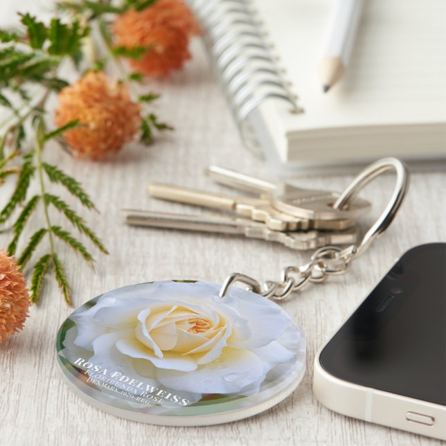 Rosa Edelweiss [Acrylic Keychain] Schlüsselanhänger (Vorderseite rechts)