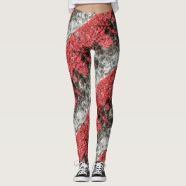 Rosa Efeu Blätter Herbststeinwand Leggings
