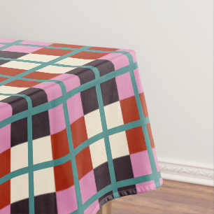 Rosa Eggpflanze Elfenbeinfarbenes Aquamarines Must Tischdecke