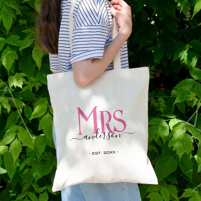 Rosa Ehefrau Bride Mrs. Wedding Brautparty Tragetasche (Pink Wife Bride Mrs Wedding Bridal Shower Tote Bag
)