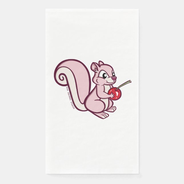Rosa Eichhörnchen Lange Serviette (Vorderseite)