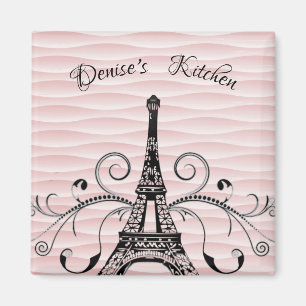 Rosa Eiffelturm Blühte Magnet