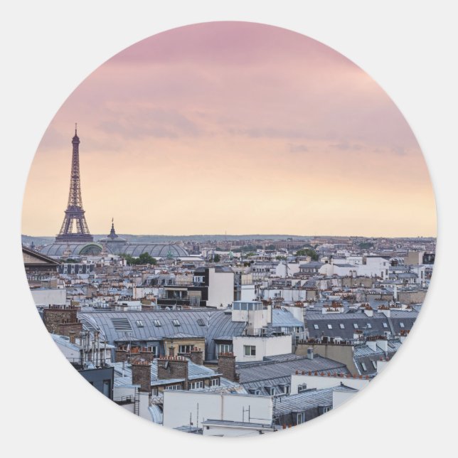 Rosa Eiffelturm Foto Sticker (Vorderseite)