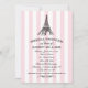 Rosa Eiffelturm Paris Wedding Brautparty Einladung (Vorderseite)