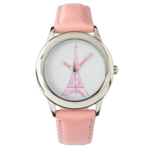 Rosa Eiffelturm-Uhr Paris Armbanduhr