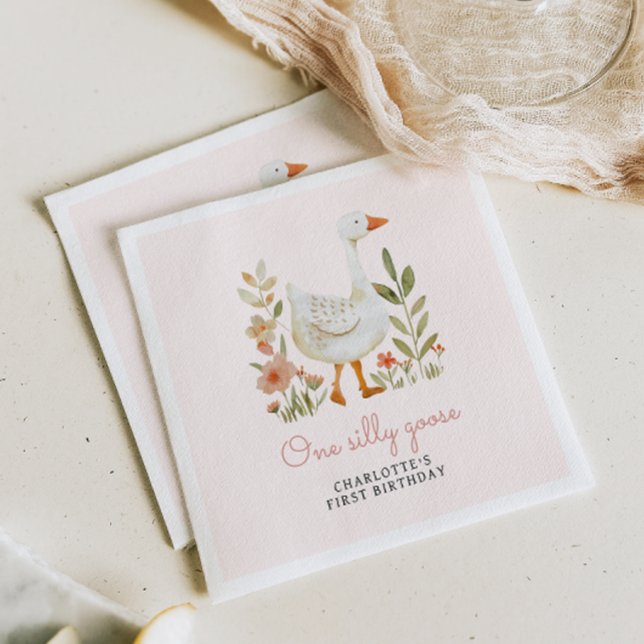 Rosa Ein Albernes Gänse Geburtstag Serviette (Von Creator hochgeladen)