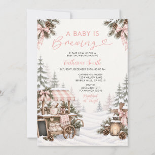 Rosa: Ein Baby braut Winter-Kakao-Baby-Shower Einladung