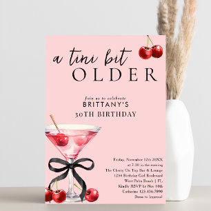 Rosa Ein bisschen ältere Kirsch-Martini 30. Geburt Einladung