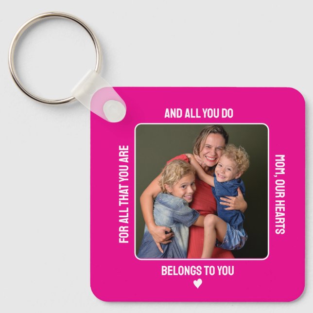 Rosa Ein Foto Muttertagsgeschenk Schlüsselanhänger (Vorderseite)