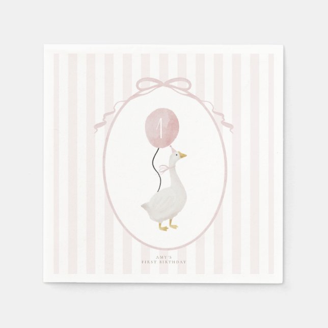 Rosa Eine Alberne Gänse Napkins Serviette (Vorderseite)