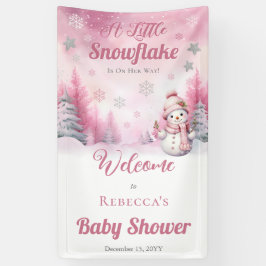 Rosa eine kleine Schneeflocke | Snow Girl Baby Dus Banner