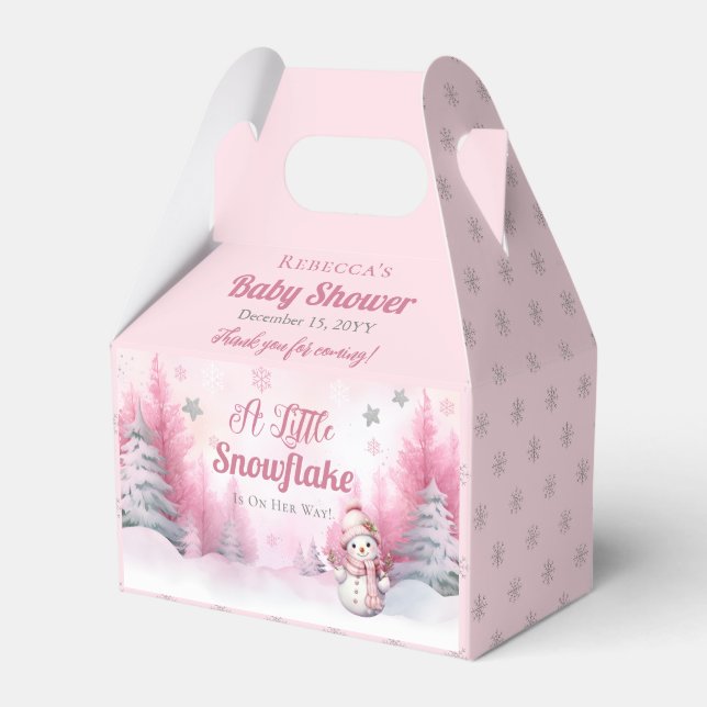 Rosa eine kleine Schneeflocke | Snow Girl Baby Dus Geschenkschachtel (Vorderseite)