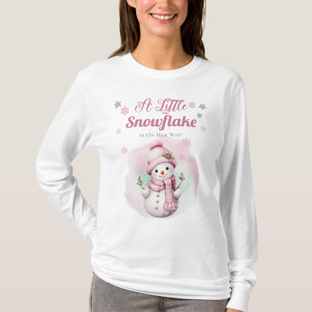 Rosa eine kleine Schneeflocke | Snow Girl Baby Dus T-Shirt (Vorderseite)
