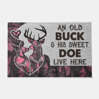 Rosa einen alten Buck und seine süße Dose Fußmatte