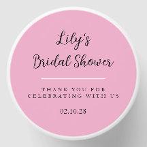 Rosa einfache Brautparty Kerzen Favor Sticker