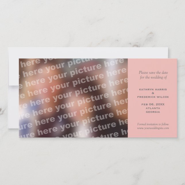Rosa einfache Hochzeit speichern Sie das Datum Ank Save The Date (Vorderseite)