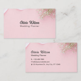 Rosa Einfache Minimalistische Blume Hochzeitsplane Visitenkarte