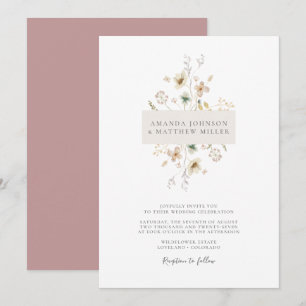 Rosa einfache minimalistische elegante gepresste f einladung