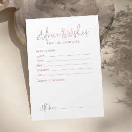 Rosa einfache moderne Schrift Graduiertenberatung  Hinweiskarte