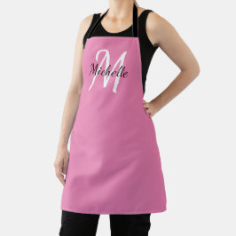 Rosa einfache Monogram Classic Trendy Schürze