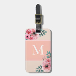 Rosa | Einfaches Monogramm Gepäckanhänger