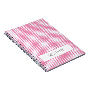 Rosa Einfaches Zickzack Personalisiertes Notebook Notizblock