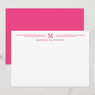 Rosa einfaches zweifaches Border Minimalist Mitteilungskarte